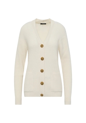 Balmain ribbed-knit buttoned cardigan - Neutrals