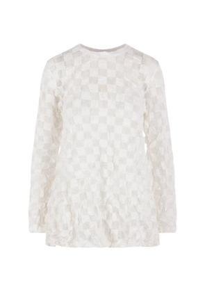 Comme Des Garçons check-pattern textured top - White