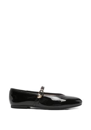 Love Moschino patent-finish falt pumps - Black