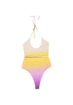 The Attico ombré halterneck swimsuit - Yellow
