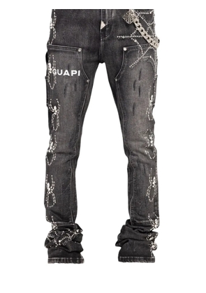 GUAPI crystal-embellished spider-motif jeans - Grey