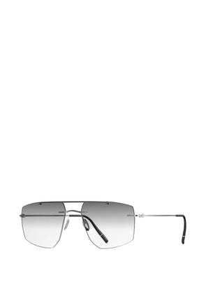Silhouette geometric-frame double-bridge glasses - Silver