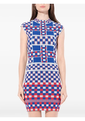 Alexander McQueen check-pattern dress - Blue