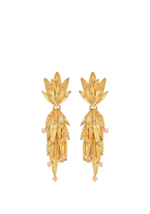 Oscar de la Renta palm leaf clip-on earrings - Gold