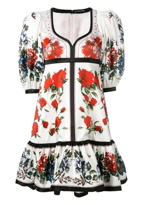 Alexander McQueen floral flared dress - White