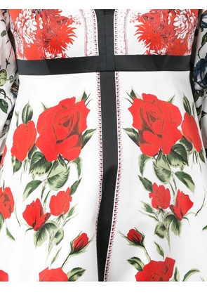 Alexander McQueen floral flared dress - White