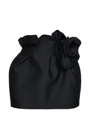 Magda Butrym floral-appliqué ruffled skirt - Black