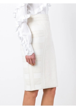 Alexander McQueen textured-effect pencil mini skirt - Neutrals