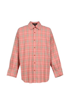 JUN/NAKAYAMA check-pattern raw-cut shirt - Pink