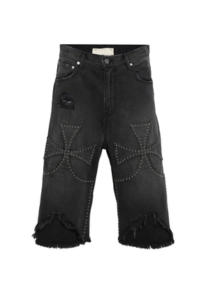 SEKRIT Chopper studded shorts - Black