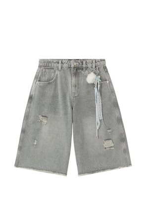 Mini Cream distressed shorts - Grey