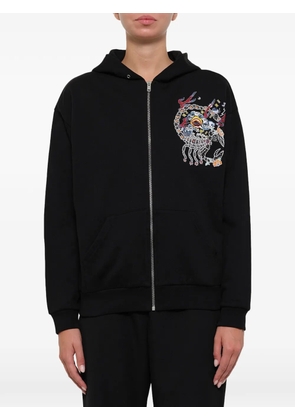 Givenchy embroidered zip-up hoodie - Black