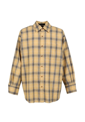 JUN/NAKAYAMA check-pattern raw-edge shirt - Yellow