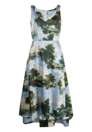 Comme Des Garçons landscape print A-line dress - Blue