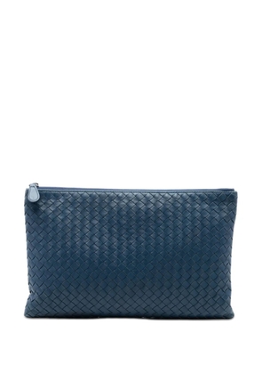 Bottega Veneta Pre-Owned 2012-2026 Large Nappa Intrecciato Flat Zip Biletto Pouch clutch bag - Blue