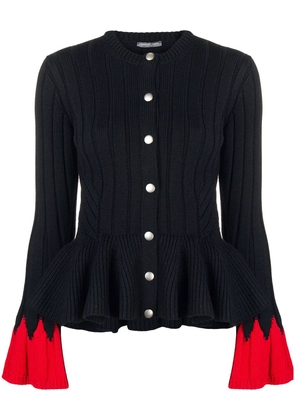 Alexander McQueen contrast sleeve cardigan - Black