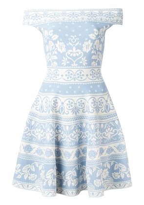 Alexander McQueen floral jacquard mini dress - Blue