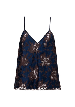 Almaz Pillowtalk V-neck lace-overlay top - Blue