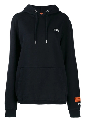 Heron Preston logo patch hoodie - Black