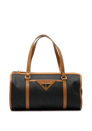Saint Laurent Pre-Owned 20th Century Weave Canvas boston bag - Black