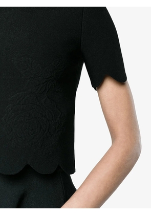 Alexander McQueen Scalloped Hem Top - Black