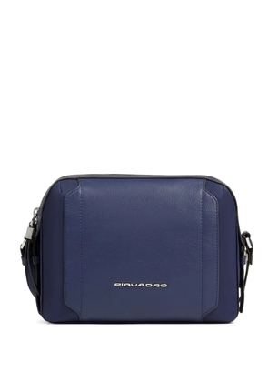 PIQUADRO leather-panelled cross body bag - Blue