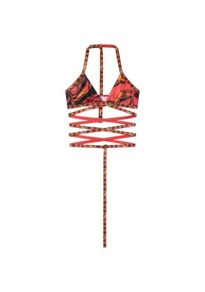 PUCCI Iride-print wrap-around bra - Red