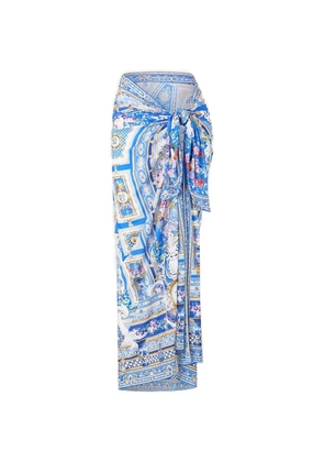 Camilla floral-print sarong - Blue