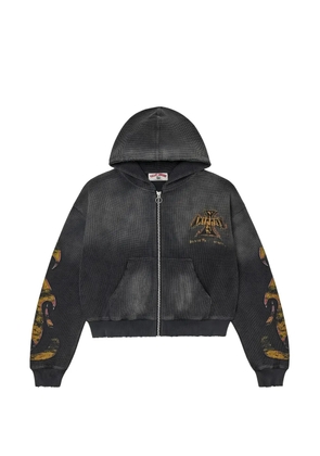 VALE FOREVER Reborn waffle-knit hoodie - Grey