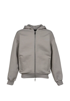 JUN/NAKAYAMA logo-embroidered zip-up hoodie - Grey