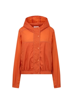 TOMBOY hooded contrast-stitch oversized jacket - Orange