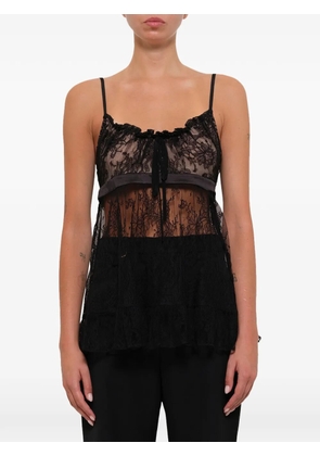 Alexander McQueen lace-trimmed tie-detail camisole - Black