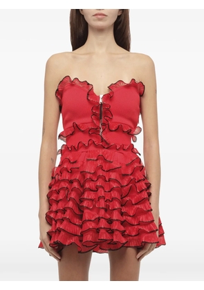 Alexander McQueen ruffled skater dress - Red