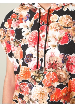 Givenchy floral-print sleeveless hoodie - Black