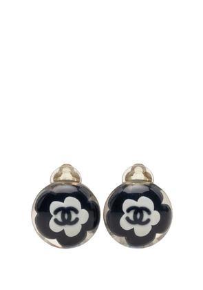CHANEL Pre-Owned 2004 CC Resin Flower Clip On Earrings costume earrings - Black