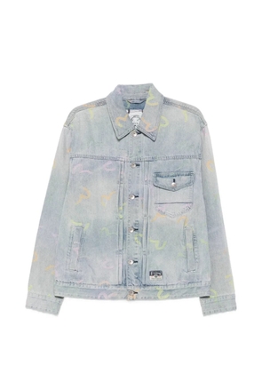 EVISU Inda Seagull-print denim jacket - Blue