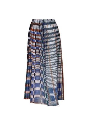mapoésie Romeo Utopie check-print pleated long skirt - Neutrals