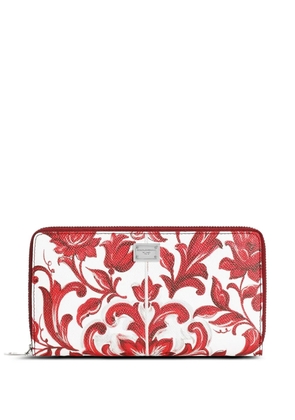 Dolce & Gabbana majolica-print calfskin wallet - White