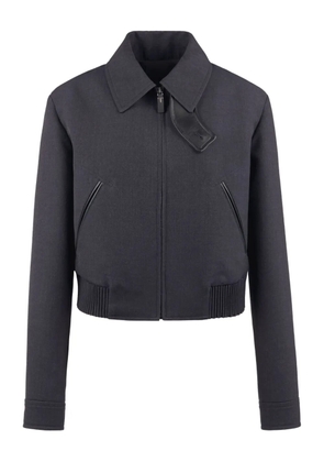 Tod's leather-trimmed bomber jacket - Blue