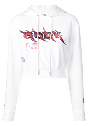 Heron Preston Body print cropped hoodie - White
