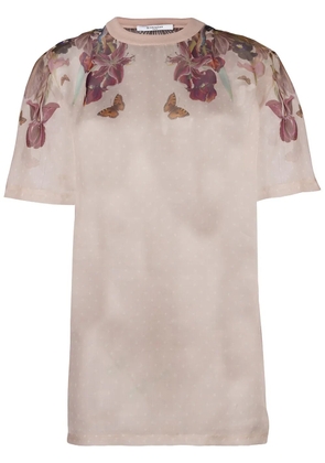 Givenchy floral print sheer T-shirt - Pink