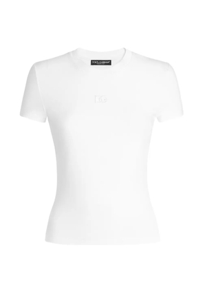 Dolce & Gabbana jersey T-shirt with dg embroidery - White
