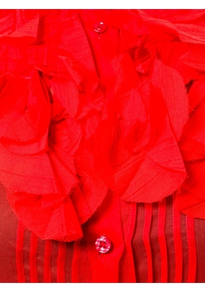 Givenchy sheer frill fitted shirt - Red