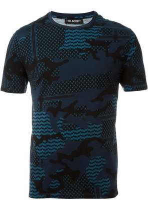 Neil Barrett patterned camouflage T-shirt - Blue