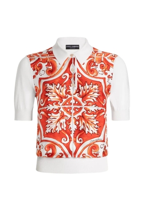 Dolce & Gabbana Majolica-print silk pullover - White