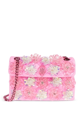 Kurt Geiger London Kensington flower-embellished quilted shoulder bag - Pink
