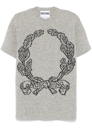 Moschino logo-intarsia knitted top - Grey