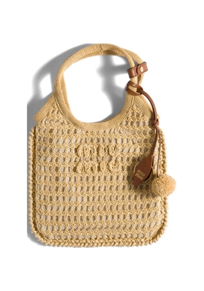 Miu Miu Ivy raffia crochet handbag - Neutrals