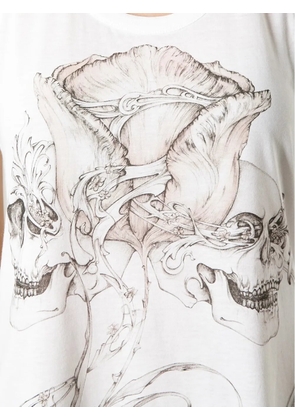 Alexander McQueen skull and rose print tank top - White