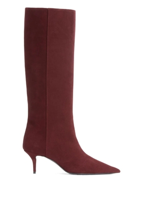 Fabiana Filippi pointed suede boots - Red